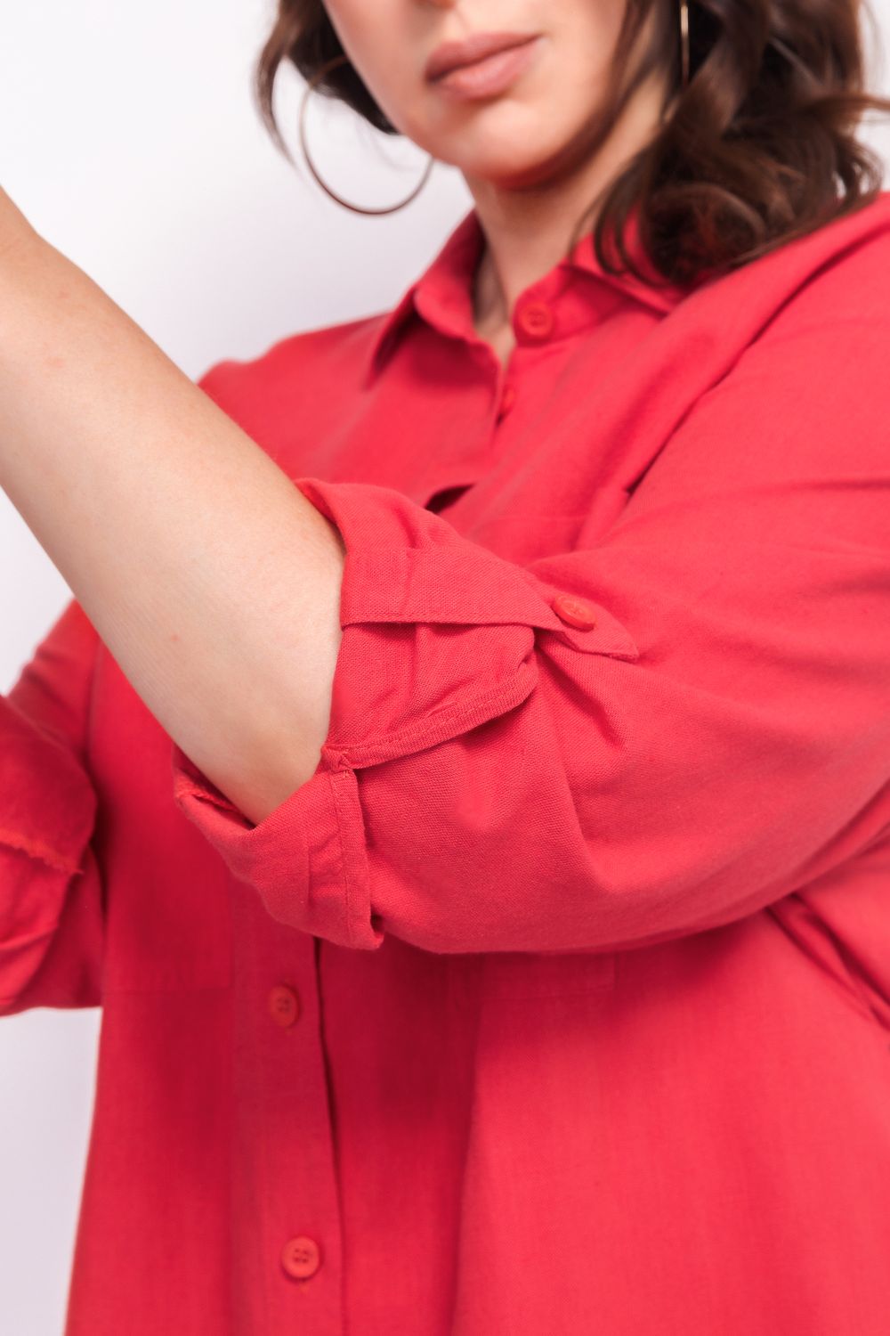 Льняное платье-рубашка