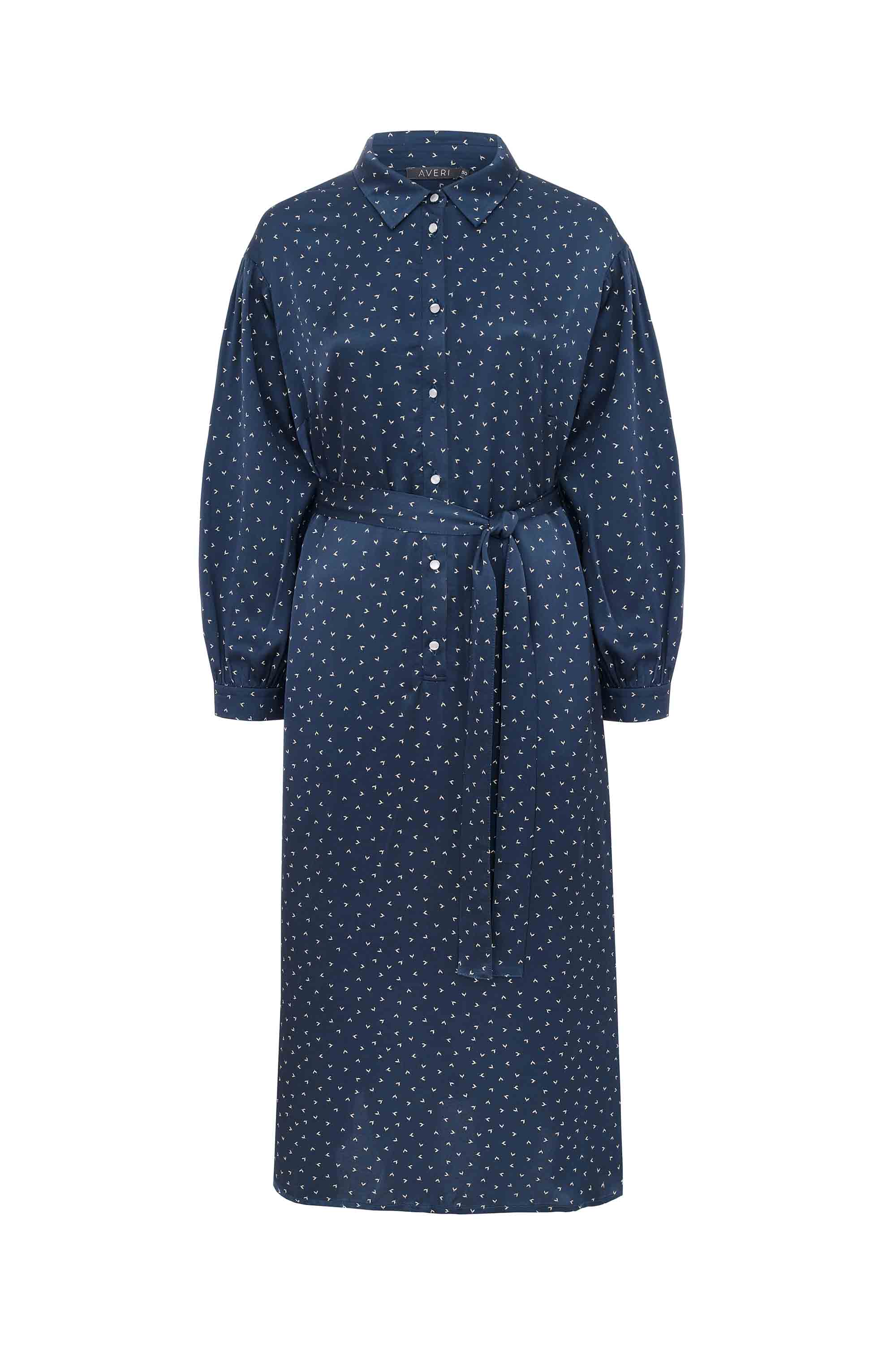 Вискозное прямое платье с принтом