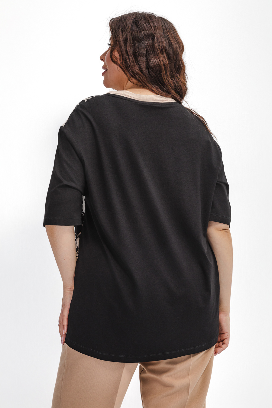 Блуза из вискозы с трикотажными рукавами