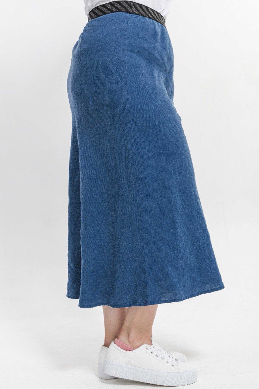 Льняная юбка косого кроя