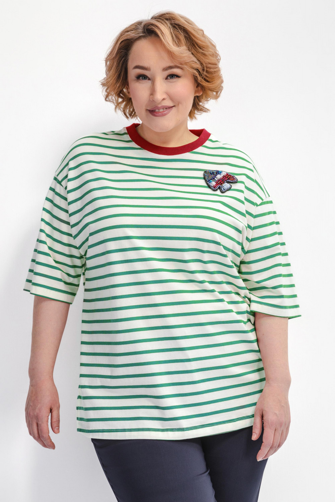 Футболка удлиненная в полоску