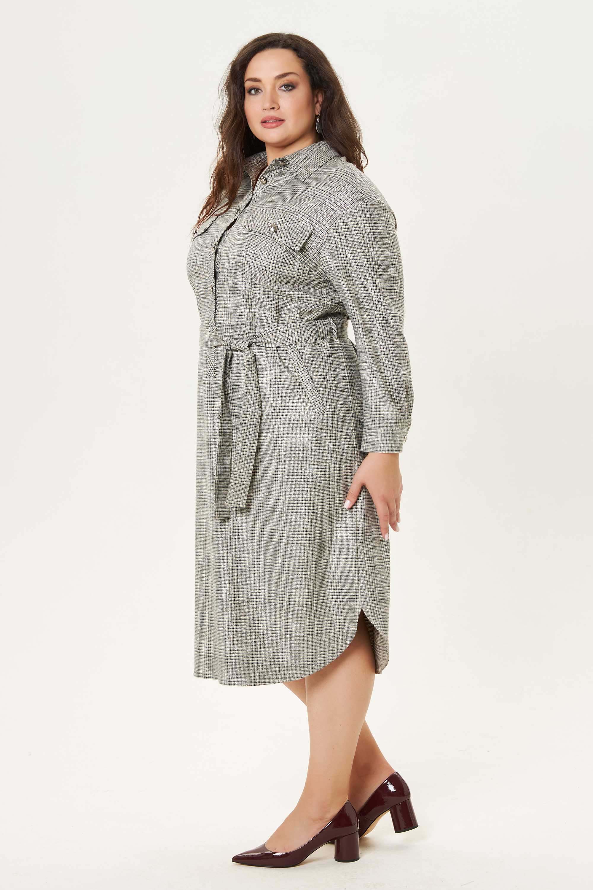 Платье в клетку с люрексом