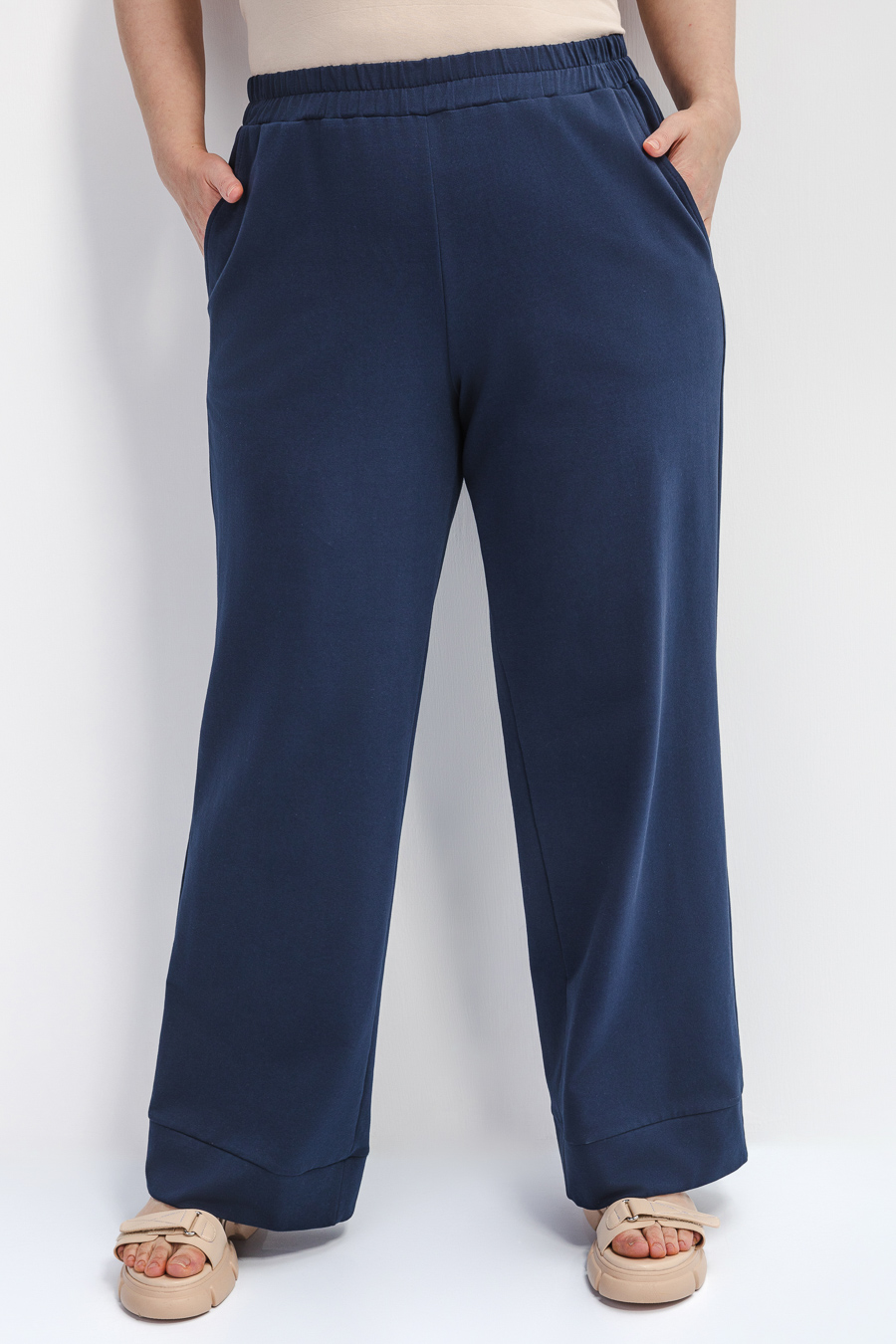 Трикотажные брюки с пич-эффектом