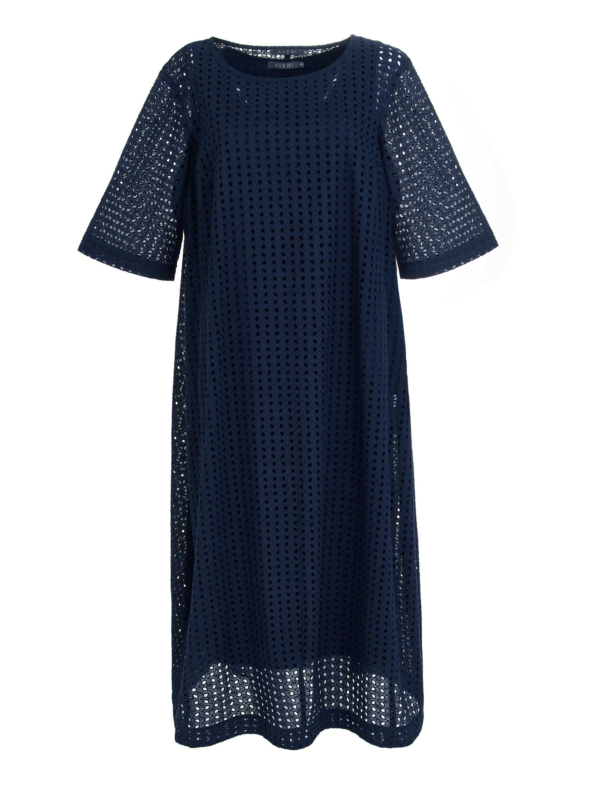 Платье-сетка из 100% хлопка, синее