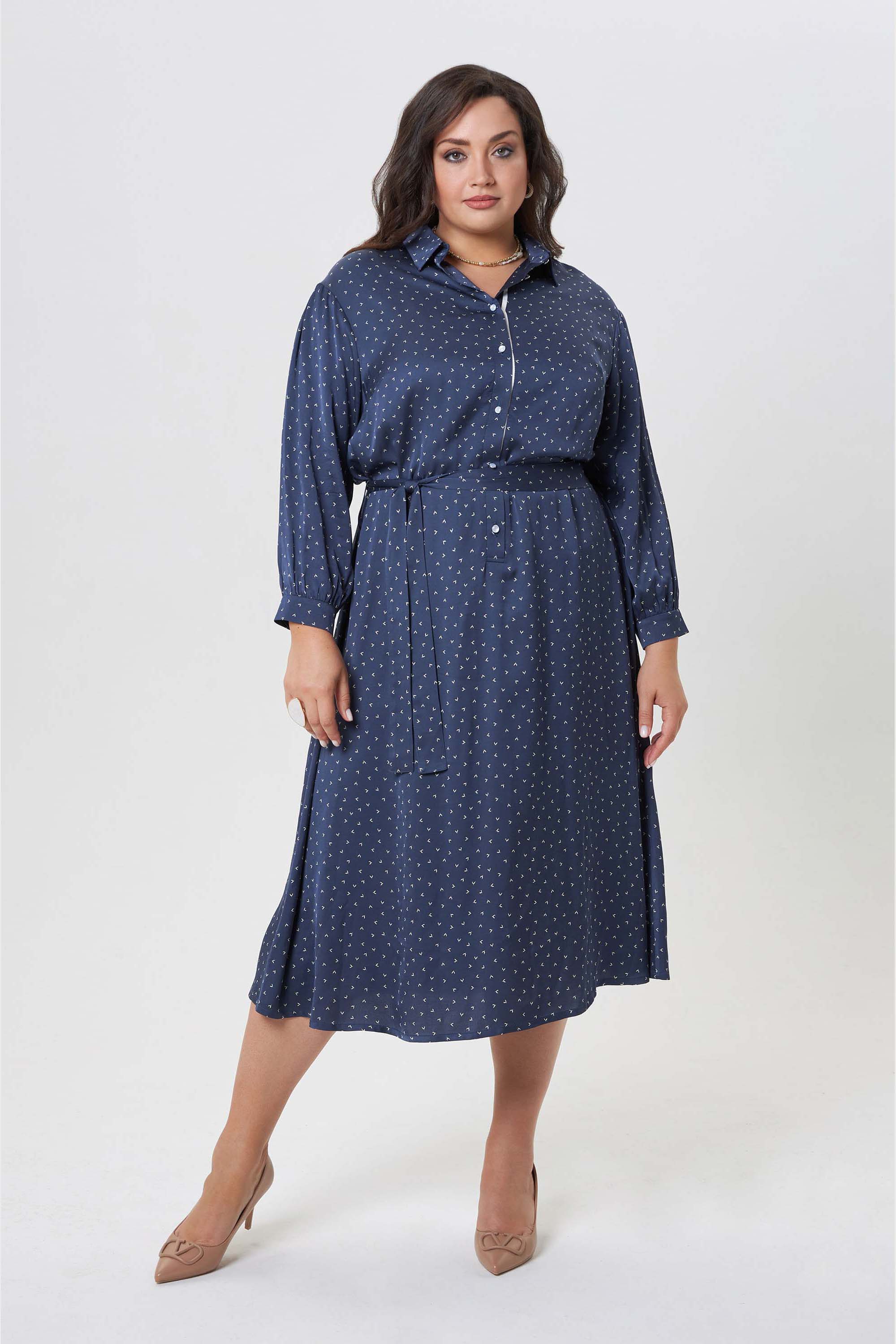 Вискозное прямое платье с принтом