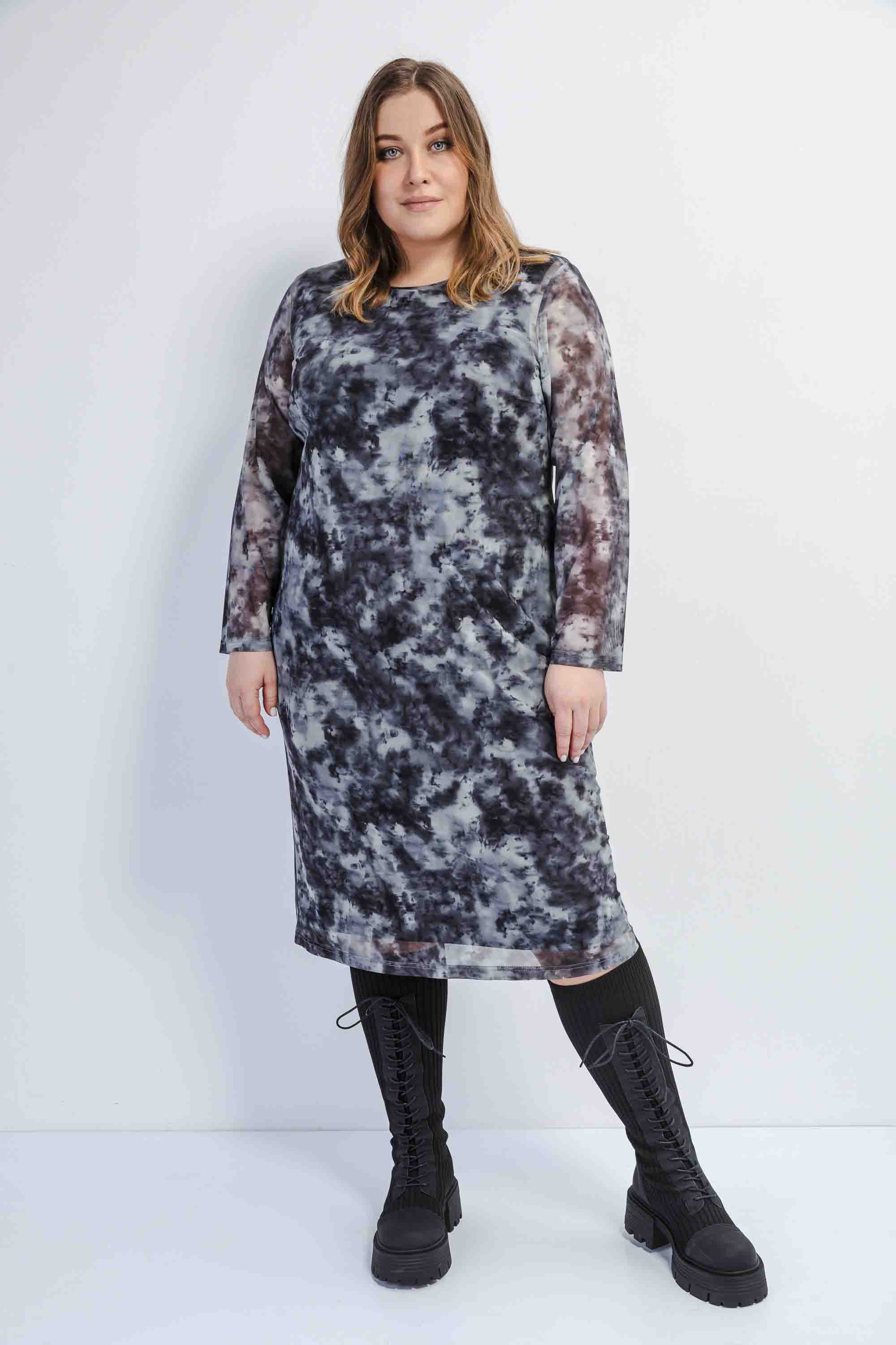 Двойное платье-сетка