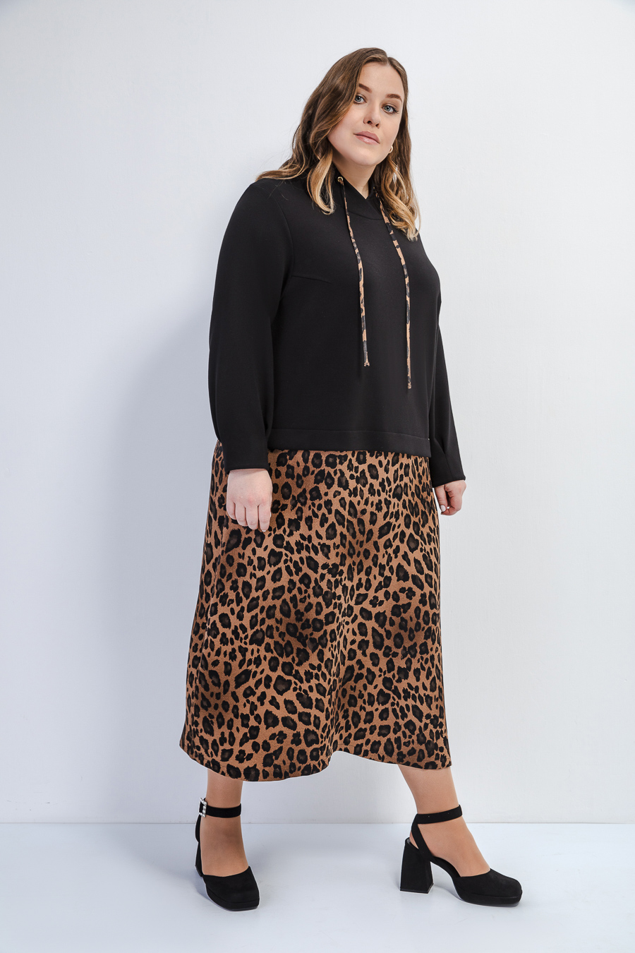 Платье двойное с принтом "ЛЕОПАРД"