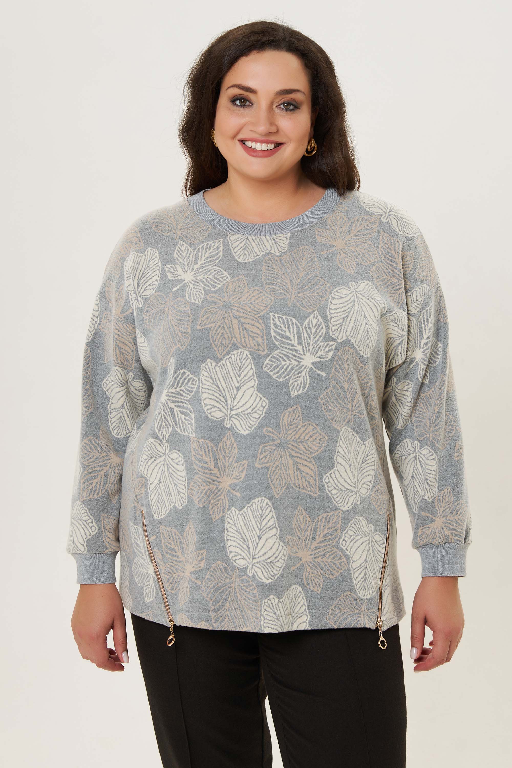 Жаккардовый свитшот А-силуэта *PREMIUM