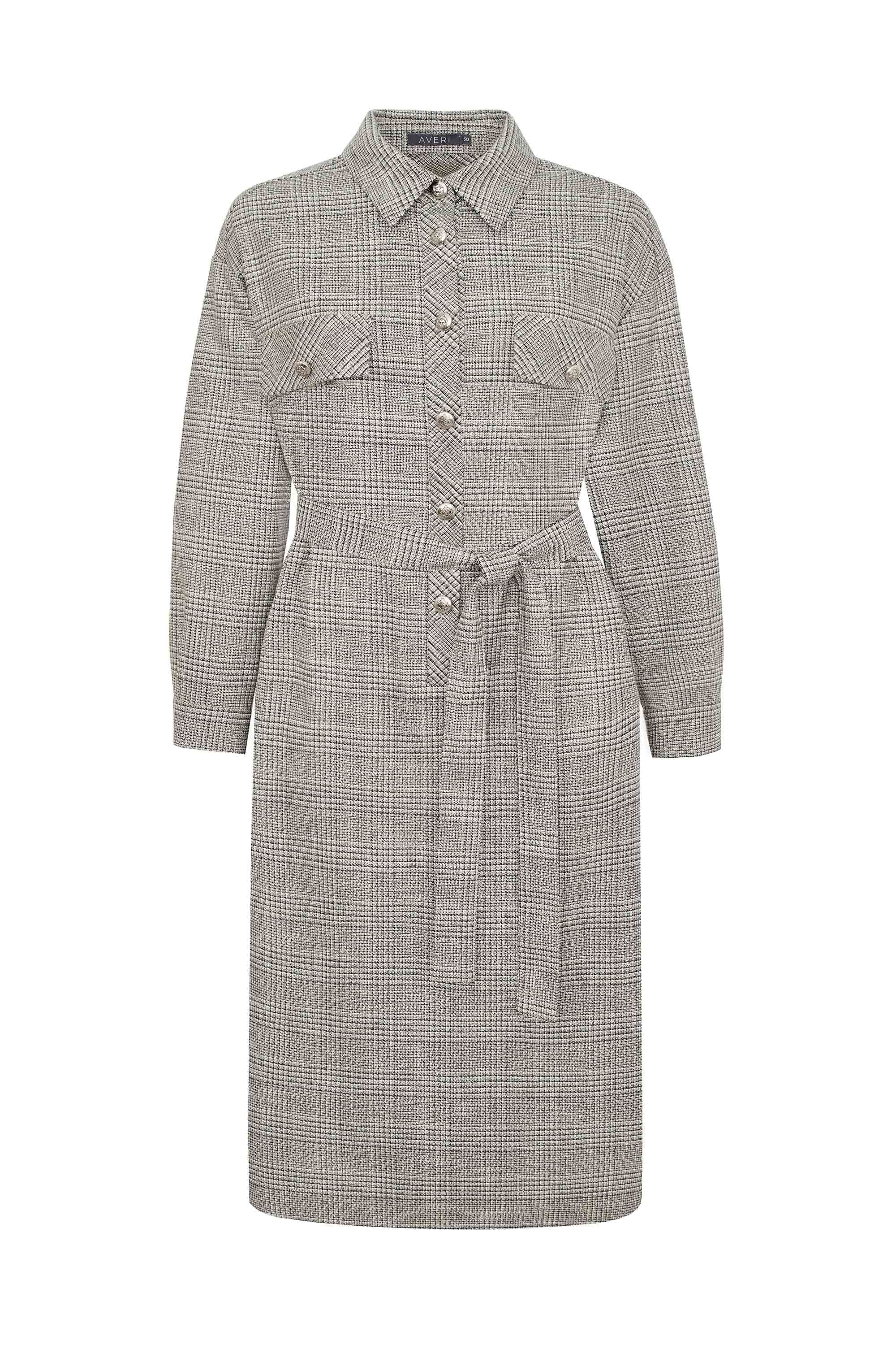 Платье в клетку с люрексом