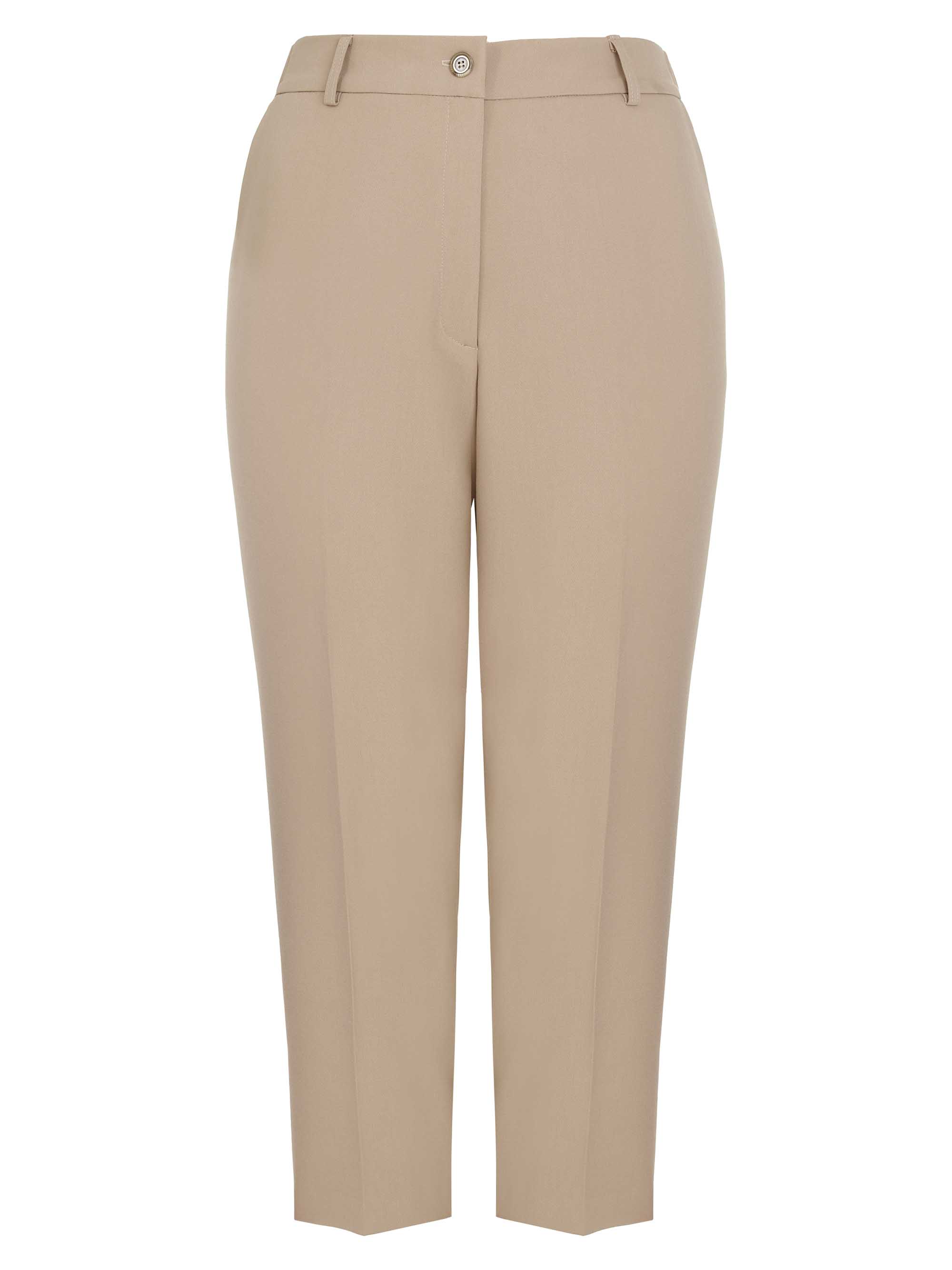 Зауженные бежевые брюки со стрелками