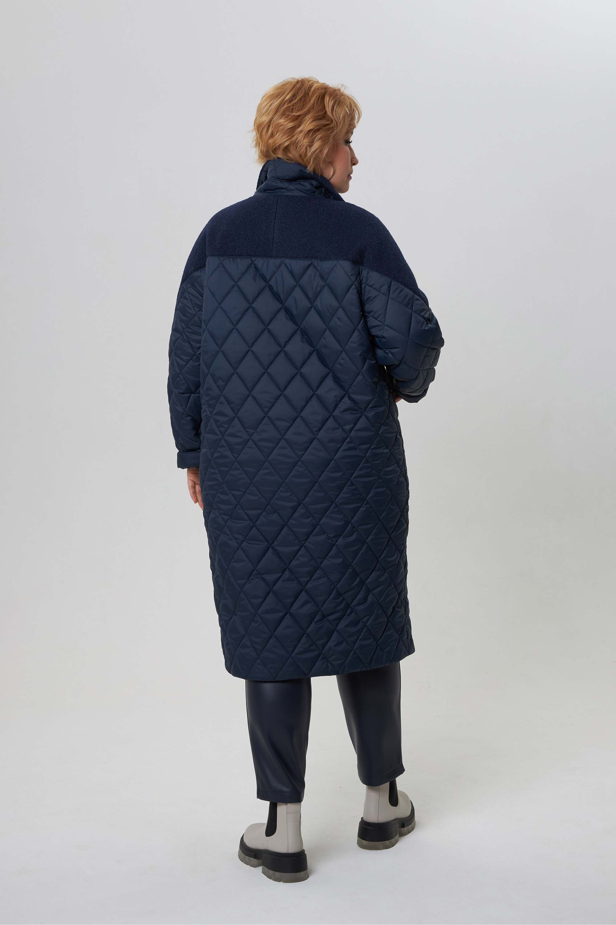 Двубортное стеганное пальто