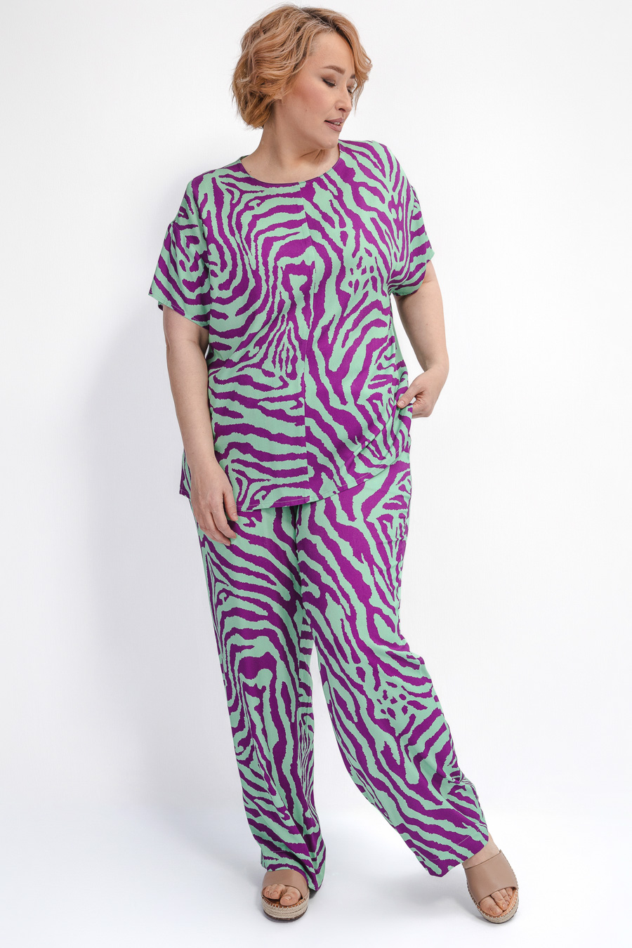 Брюки с анималистичным принтом *PREMIUM