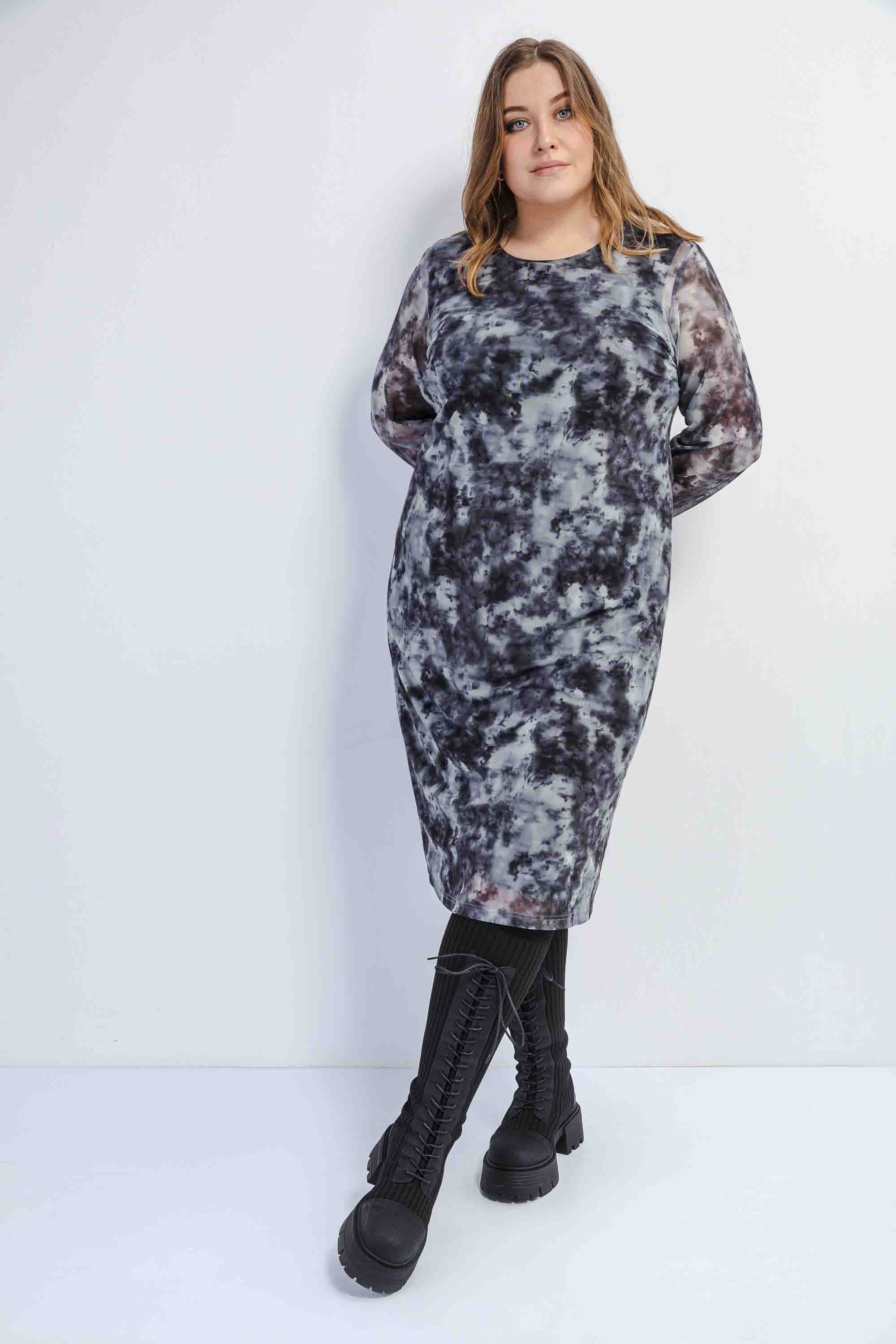 Двойное платье-сетка