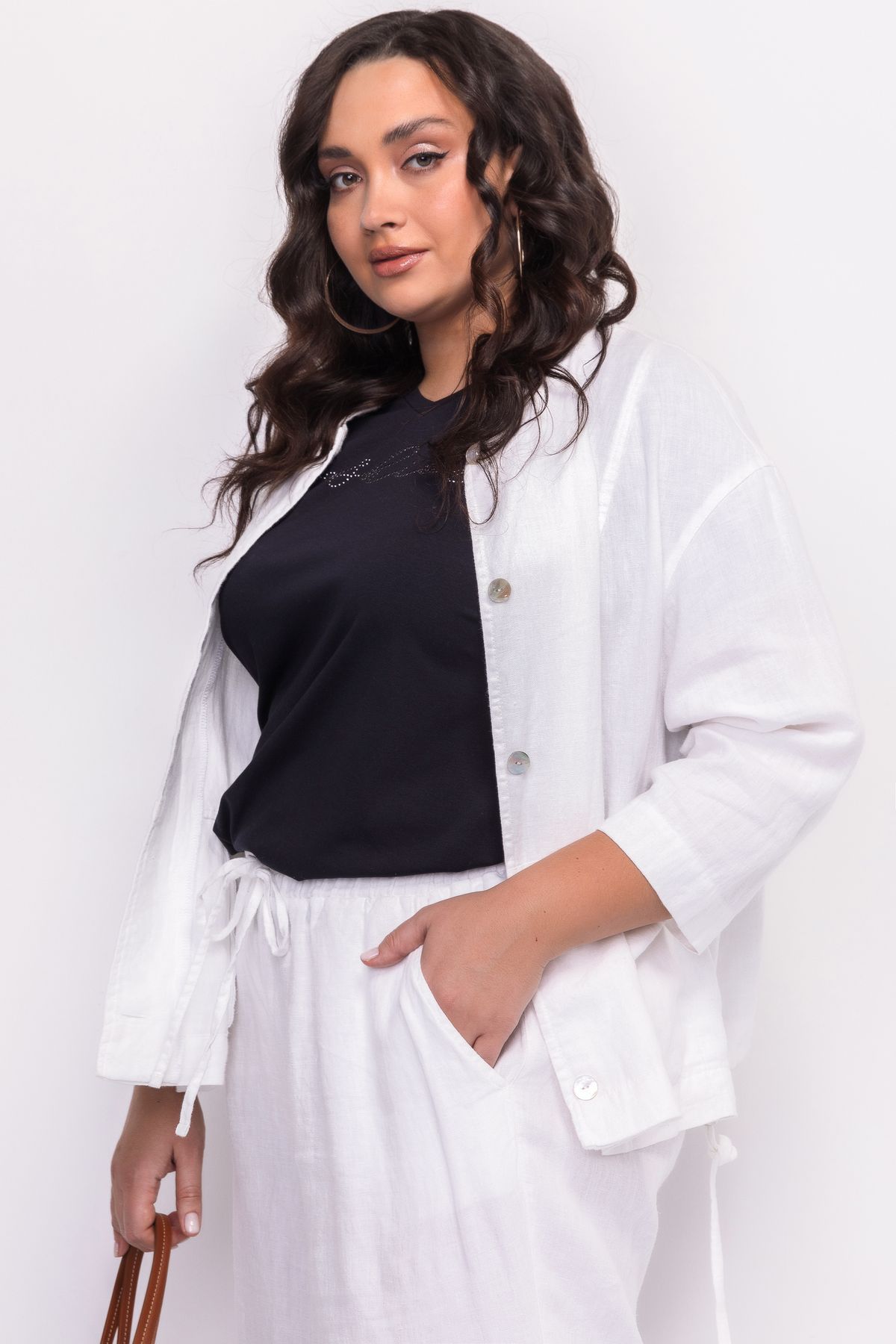 Льняной жакет на кулиске